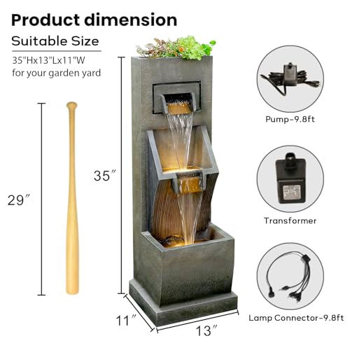 35" H 3 Tier Indoor (Brown I 35 Inch)