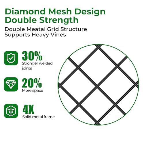 Garden Trellis 2 Pack 71”x20” Heavy Duty Rustproof Wall Trellis for Climbing Plants Outdoor Metal Decoration Large Trellis for Potted Plants Support Trellis Roses Black