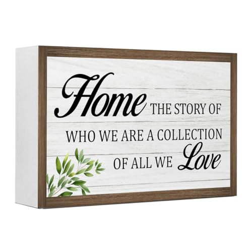 Home The Story of Who We are Wooden Box Sign Desk Decor (Home The Story of Who We are)