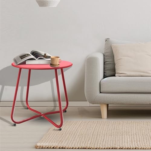 Dark Red Patio Side Table
