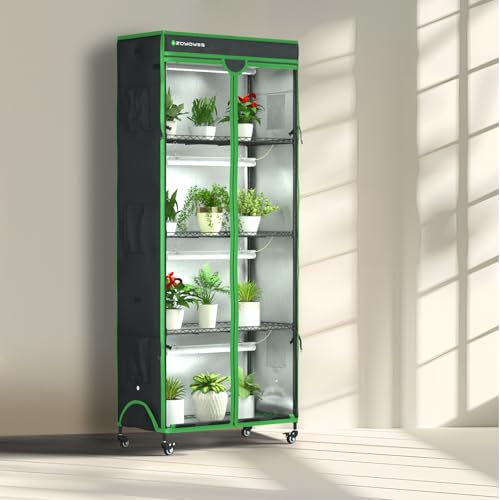Indoor Greenhouse with Grow Light (35.8"W x 17.8"D x 71.8"H W/Cover)