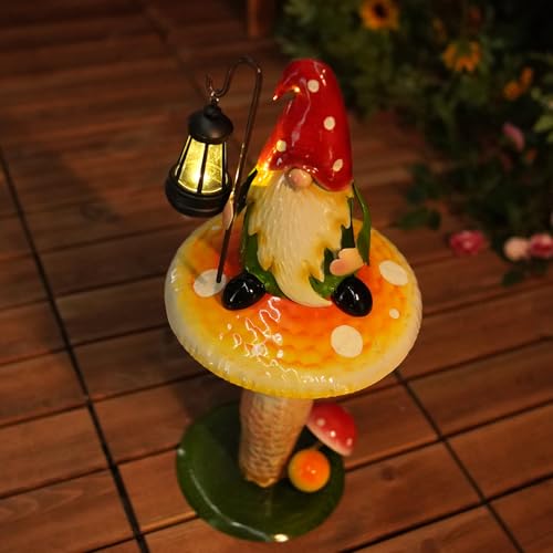 Solar Garden Gnomes Outdoor Statue (16.5 INCH / Red&green&yellow)