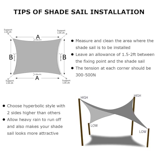 7'X13' Sun Shade Sail Gray Curved Rectangle (Gray / 7'X13' custom)
