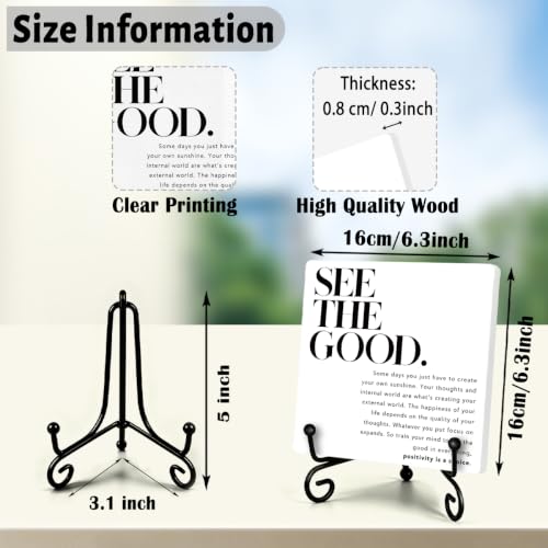 Motivational Quote for Home Office Book Shelf Table Decor 6.3x6.3 Inch 09 (Multicolor 1708 / Wooden sign with iron frame（6.3 x 6.3 inches）)