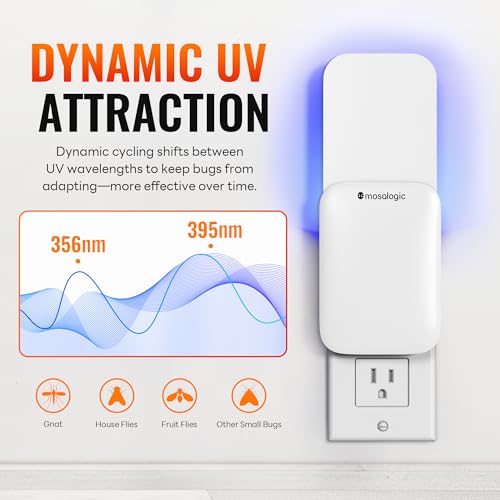 Indoor Fruit Fly Traps Smart Gnat Trap for House Indoor with Motion Sensor Night Light (off white / 1 Device+ 5 Refills)