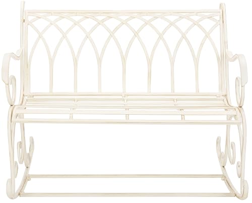 Outdoor Ressi Pearl White Victorian Rocking Bench (Pearl White)
