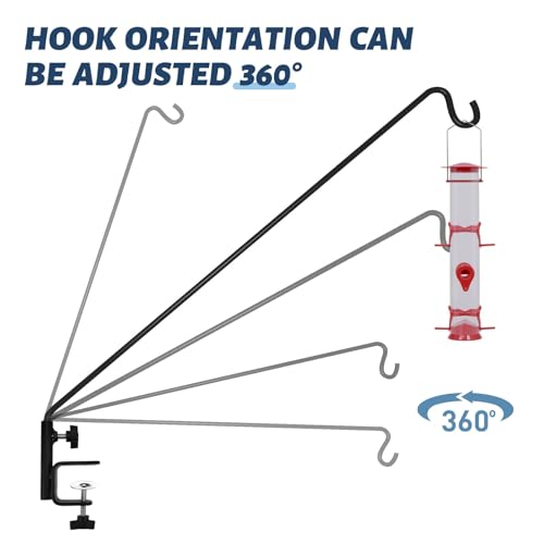 3 Inch Clamp Deck Hook 28" Long Deck Hook for Hanging Bird Feeder (Deck Hook - 28 Inch - 1 Pack)