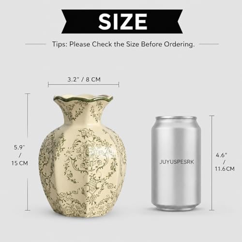 Chinoiserie Ceramic Vase (Green White / Small)