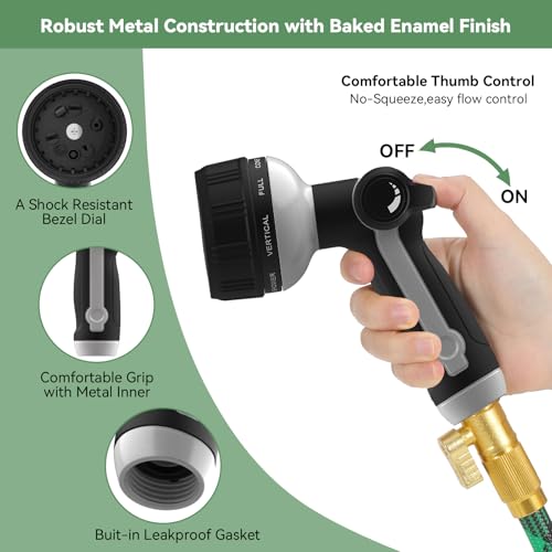 Garden Hose Nozzle Heavy Duty (Black+Grey)