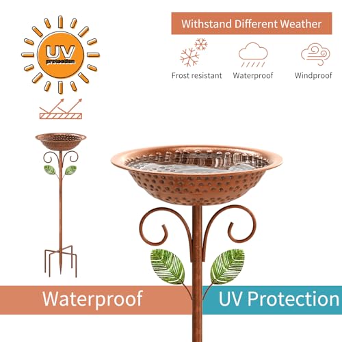 Metal Bird Bath for Outside Garden Birdbath Bowl