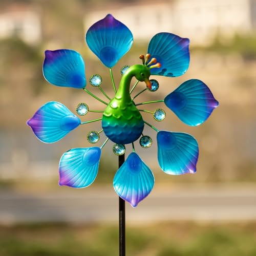 44" Peacock Garden Wind Spinners (44" Peacock)