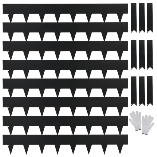 Garden Black Galvanized Steel Landscape Lawn Edging 8 (Powder-Coated Black)