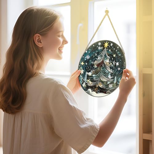 8 Inch Starry Christmas Tree Suncatcher Ornament (Christmas Tree)