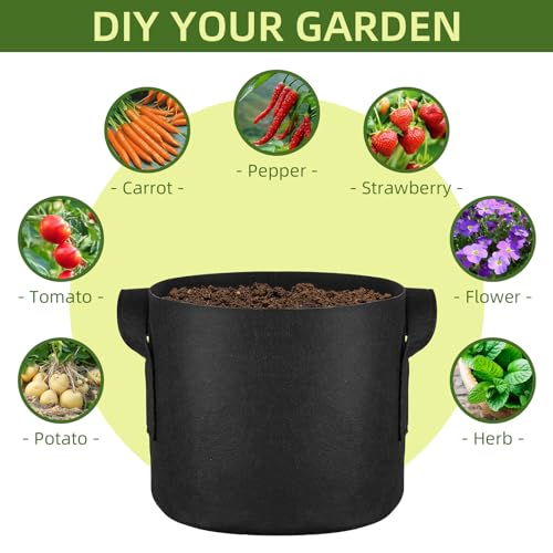 24 Pack 1 Gallon Grow Bags (1 Gallon)