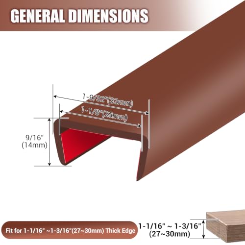 Rubber Edge Trim (Fit 1-1/8" - L20' / Brown)