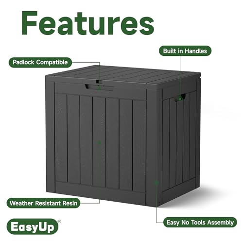 33 Gal Waterproof Outdoor Storage Box UV Resistant Deck Box (Black / 33 Gallon)