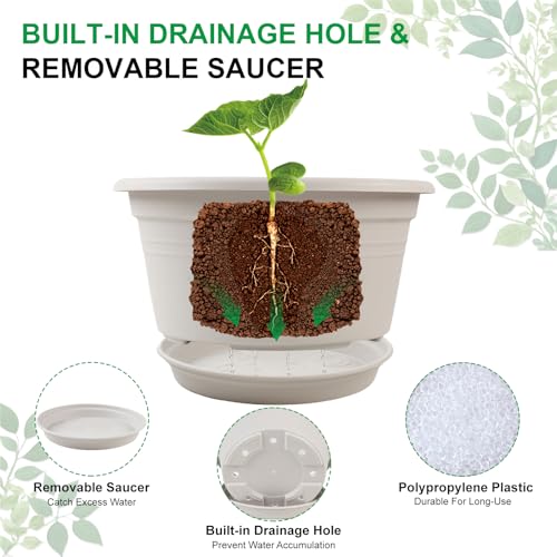 Large 4 Pack 13 inch Plant Pots (4 Count)