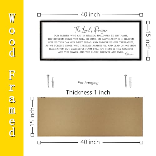 Our Father Prayer Wall Decor (40"L x 15"W / Our Father Prayer (Black))