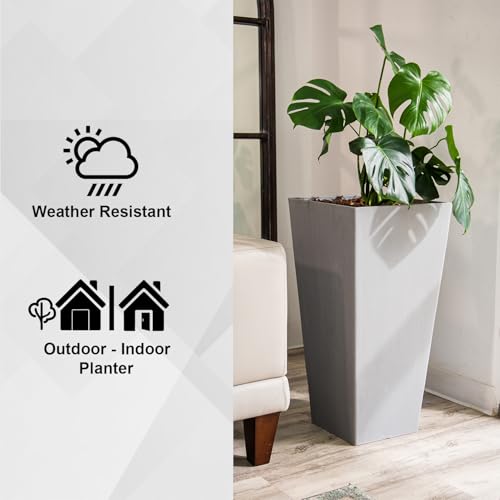 28 Inch Tall Square Tapered Planter (2 Count)