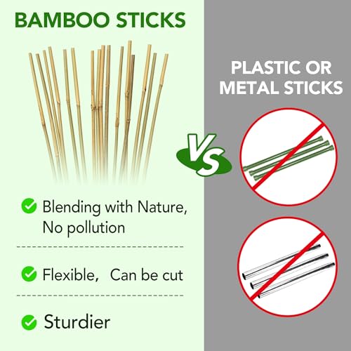 60Pcs Bamboo Stakes for Plant 3 Feet (3ft-60 Pcs)