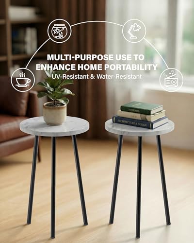Plant Stand Indoor 2 Pack (White Marble / 20"&20")