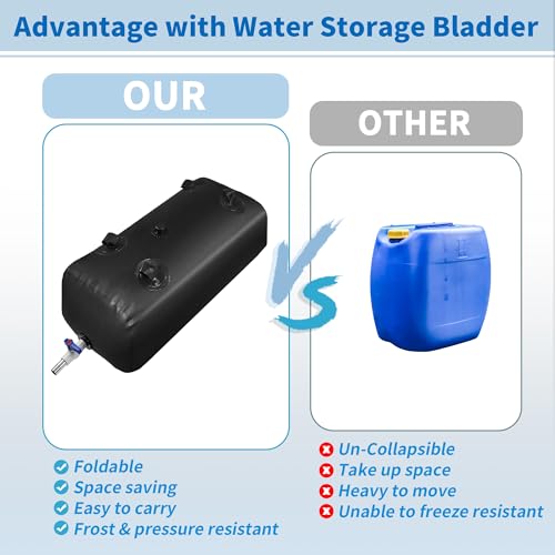 110L 29 Gal Water Storage Bladder Large Capacity Foldable (110 L/29 Gal / Black)