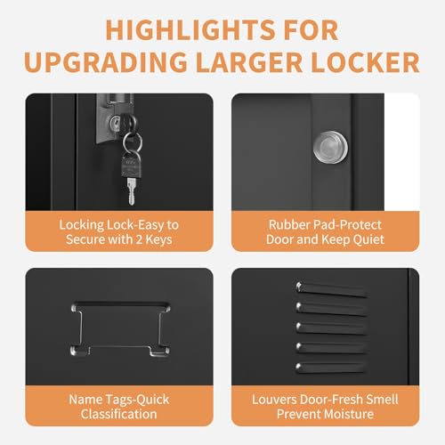 Metal Locker Storage Cabinet with 9 Door (9 door-40" / Black)
