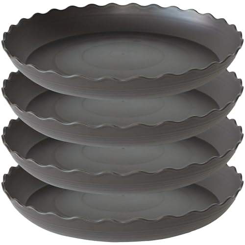 4 Pack of 14 inch Plant Saucer Plant Tray (14" (4 pack) / Brown)