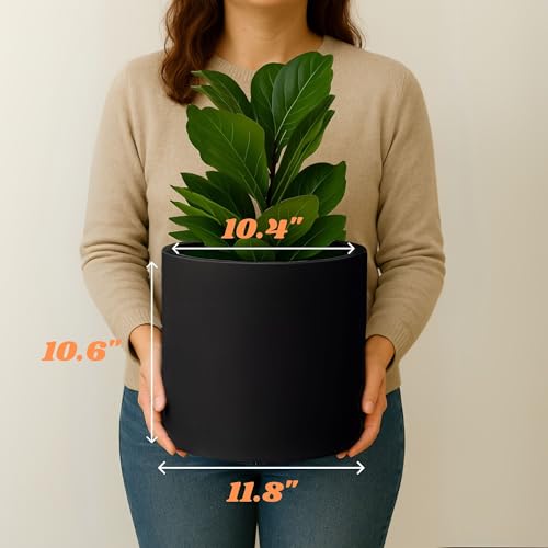 Large Planter for Indoor or Outdoor (Matte Black / 12 Inch)