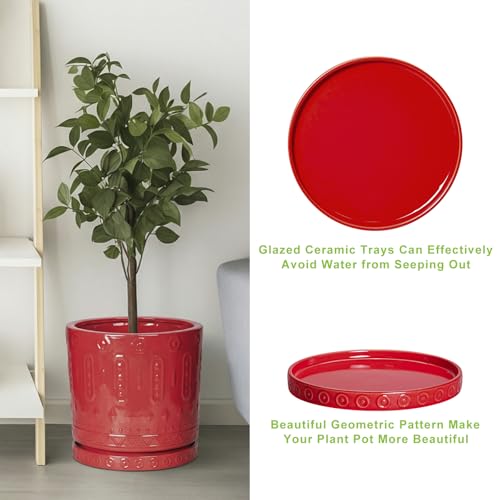 2 Pack Plant Water Catcher Tray (5.6 Inch (2 Pack) / Red)