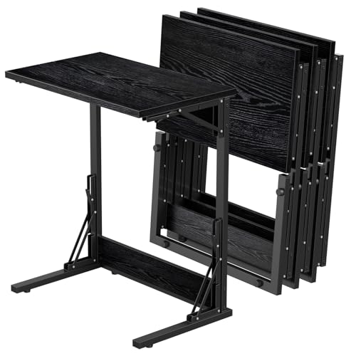 24" TV Tray Table Set of 4 (Midnight Black / 4PK)