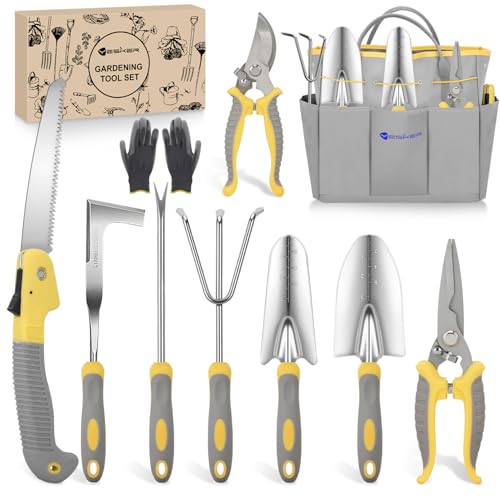 Gardening Tools 10 (10PCS Yellow Gray)