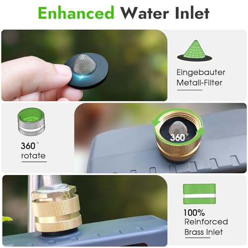 Water Timer with Brass Inlet (Black / 4 Outlets)