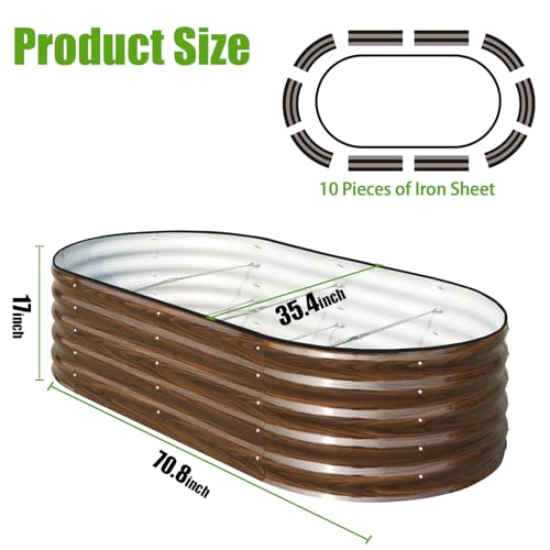 Galvanized Raised Garden Bed (Brown / 6x3x1.5 ft)
