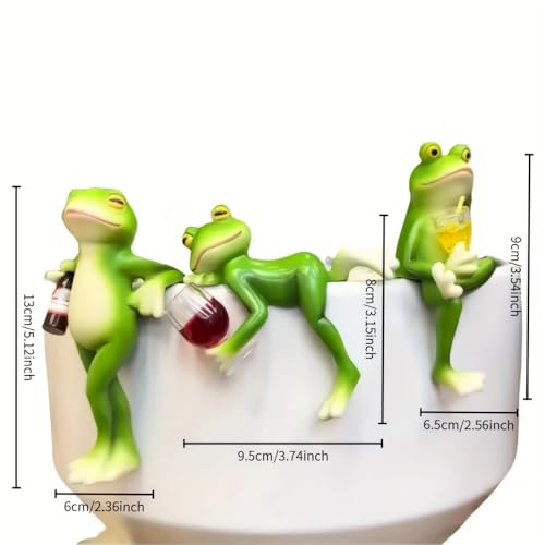 3 PCS Charming Resin Frog Sits On A Flowerpot (3 Count)