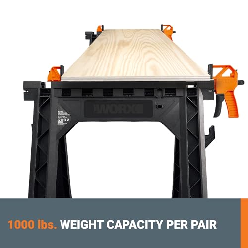 WX065 Clamping Sawhorses with Bar Clamps (Clamping Sawhorse Pair)