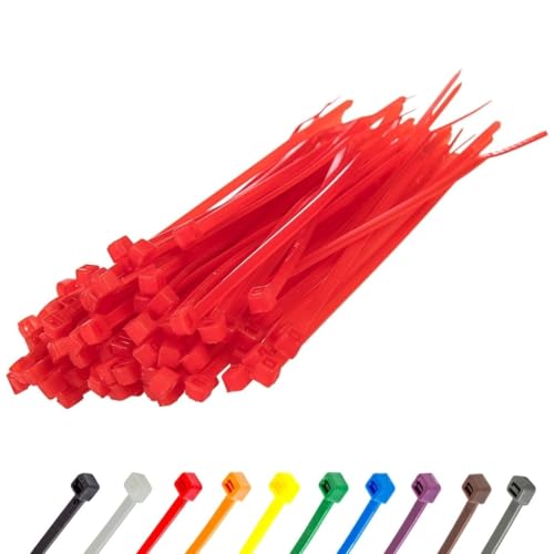 4 Inch Red Nylon Zip Ties (100 Count)