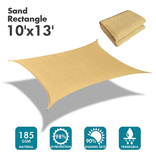 10'x13' Sun Shade Sail Sand Curved Rectangle (Sand / 1 0' X 1 3')