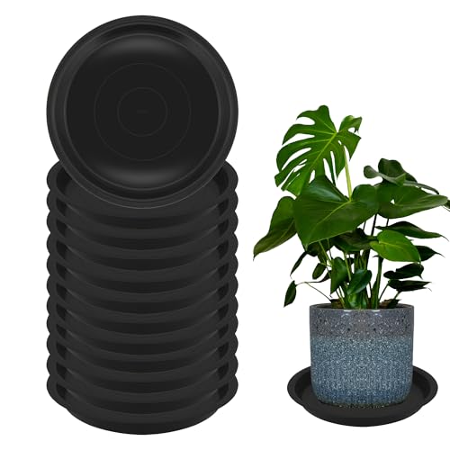 12 Pack 10 Inch Round Plant Saucers for Less 8 Inch Pot Indoors Outdoors Plant Trays for Pots Planter Saucer Plastic Drip Tray Planter Water Tray