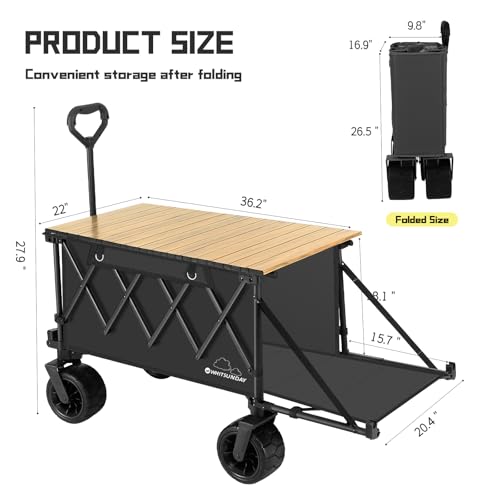 Collapsible Folding Wagon with Table (Black / Max With Table)