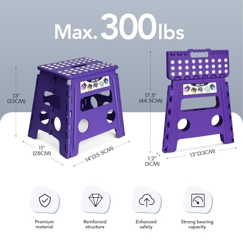 Folding Step Stool 13 Inch (Purple / 13 Inch)