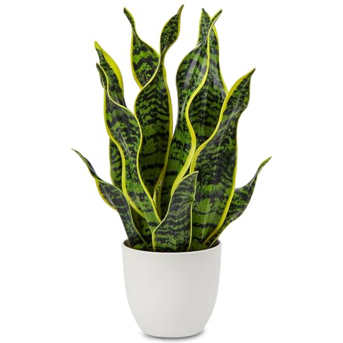 Artificial Snake Plant Potted Faux Sansevieria Trifasciata Plants