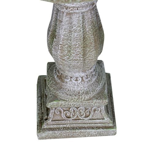 20”Dia.X 23.8”Tall Outdoor Birdbath with Pedestal (Gray / 23.8inch)