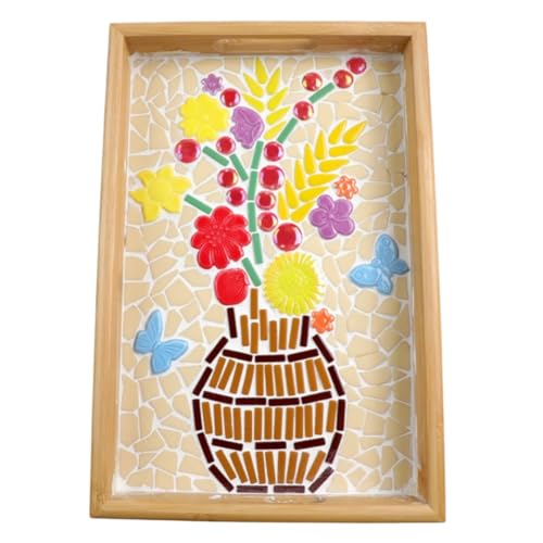 500g 1.1lb Random Color Irregular Ceramics Mosaic Tiles (Flowers + Berries + Mushrooms - Mix Color)