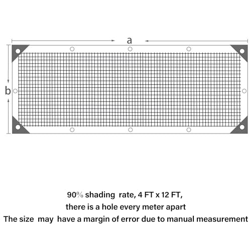 Shade Cloth for Garden (90%-4 FT x 12 FT)