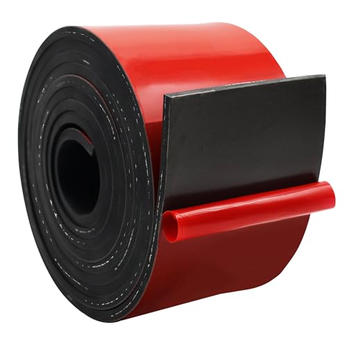Adhesive Reinforced Solid Rubber Sheets (4" X 10' / .250" thick(Adhesive）)