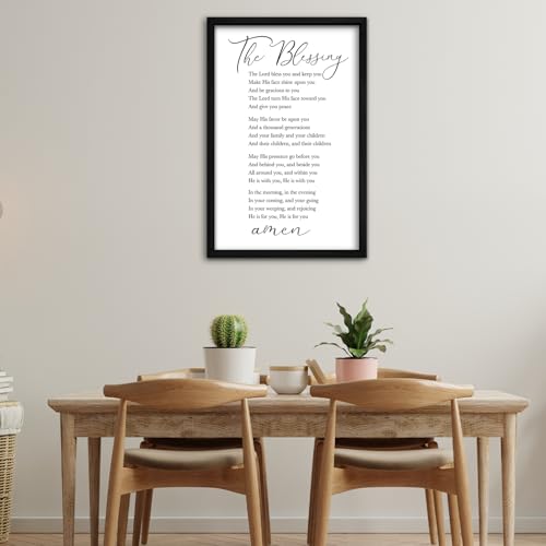 The Blessing Bible Verse Wall Art (16"L x 11"W / The Blessing (Black))