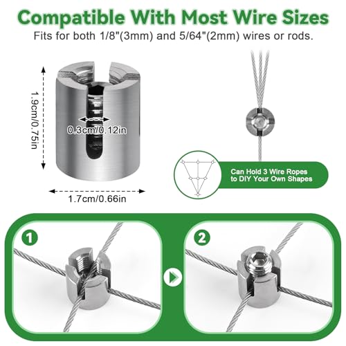 20PCS T316 Stainless Steel Cable Cross Clamps for 5