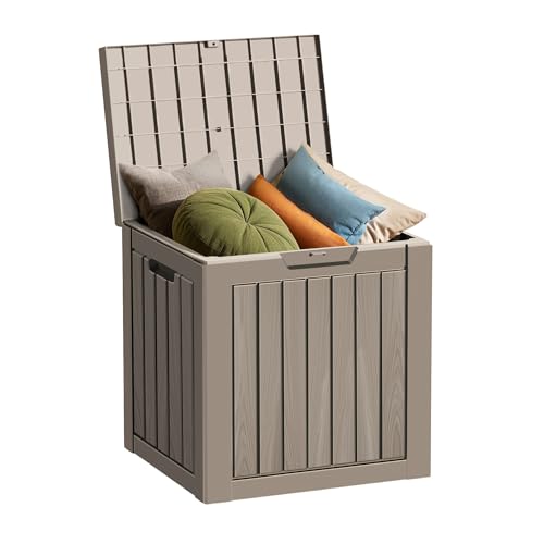35 Gallon Small Waterproof Outdoor Storage Box (Coffee / 35 GAL)