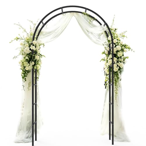 Metal Garden Arch Trellis for Climbing Plants 94.5" H x 55" W (94.5" H x 55" W*14.5"L)